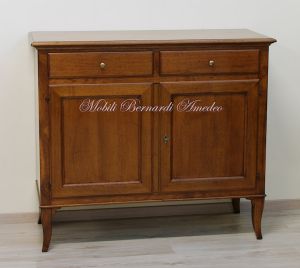 Classic sideboard in solid walnut wood with 2 120 cm doors